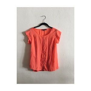 Lightweight coral blouse with detail